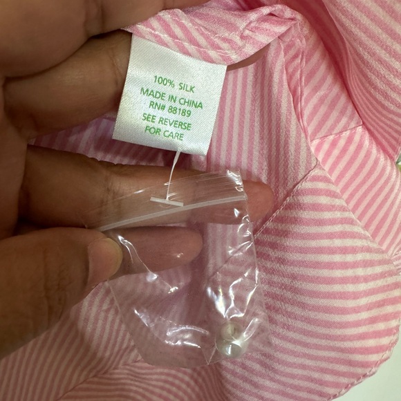 Lilly Pulitzer Silk Pink Puff Sleeve Blouse XL - Picture 5 of 10